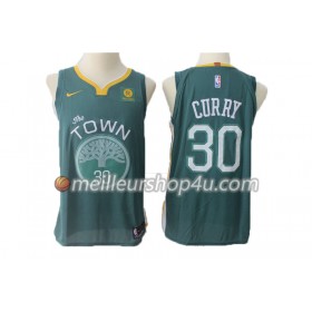 Maillot Basket Homme Golden State Warriors Stephen Curry 30 Nike 2017-18 Vert Swingman
